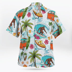 Aloha Bigfoot Button Up Shirt – Tropical Sasquatch Print Shirt for Men