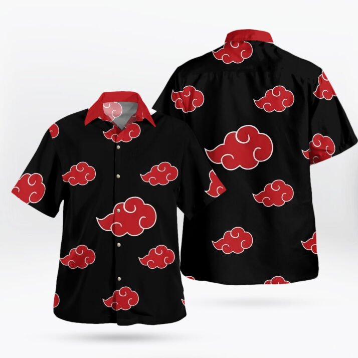 Aloha Naruto Akatsuki Cloud Hawaiian Shirt – Ninja Streetwear with Tropical Twist - Image 3