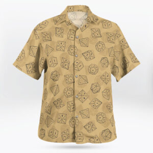 Basic DND Hawaiian Shirt – Minimal Dice Print for RPG Lovers