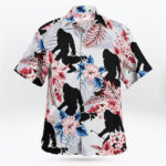 Bigfoot Sasquatch Golf Button Up Hawaiian Shirt