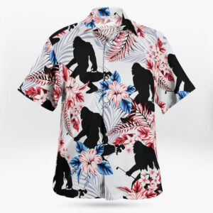 Bigfoot Sasquatch Golf Button Up Hawaiian Shirt