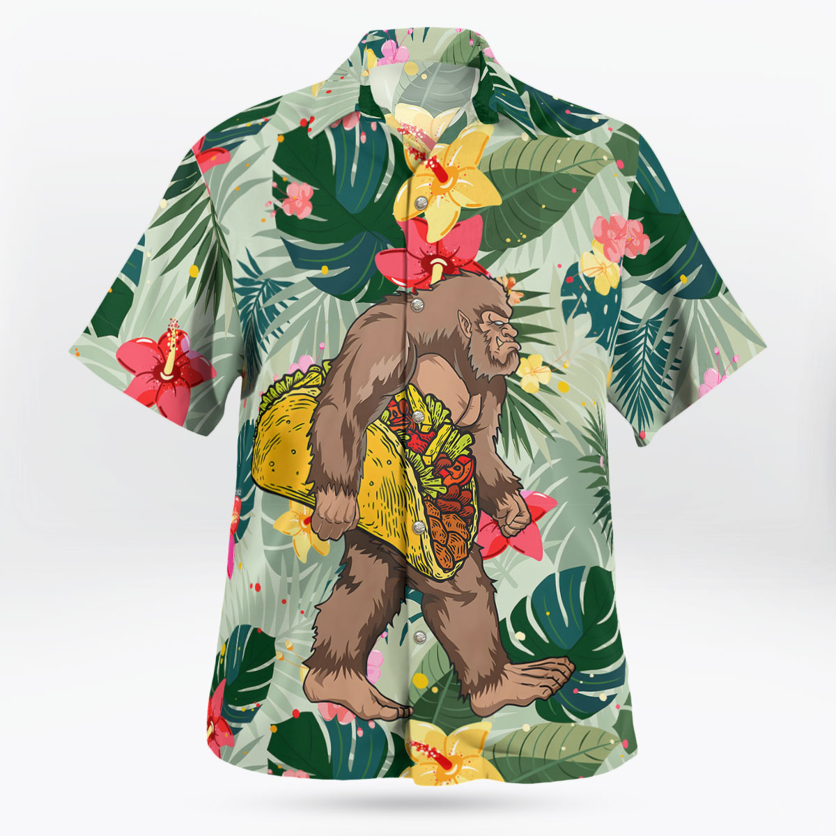 Bigfoot Sasquatch Tropical Floral Hawaiian Shirt – Bold Sasquatch Aloha Style 6 Bigfoot Sasquatch Tropical Floral Hawaiian Shirt
