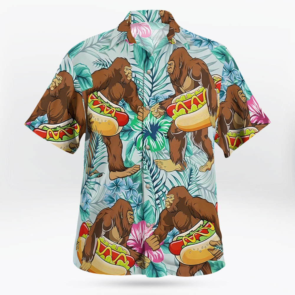 Bigfoot Sasquatch Aloha Pattern Button Up Hawaiian Shirt 6 Bigfoot Sasquatch Aloha Pattern Button Up Hawaiian Shirt