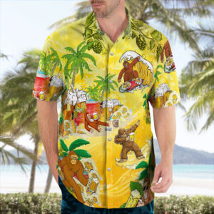 Aloha Bigfoot Beer Hawaiian Shirt - Sasquatch Button-Up