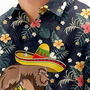 Bigfoot-Tropical-Floral-Hawaiian-Shirt-2