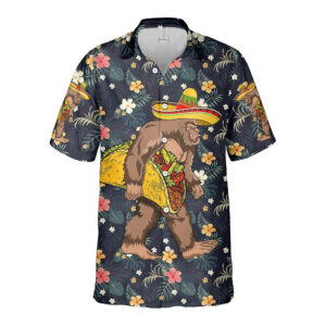Bigfoot Tropical Floral Hawaiian Shirt