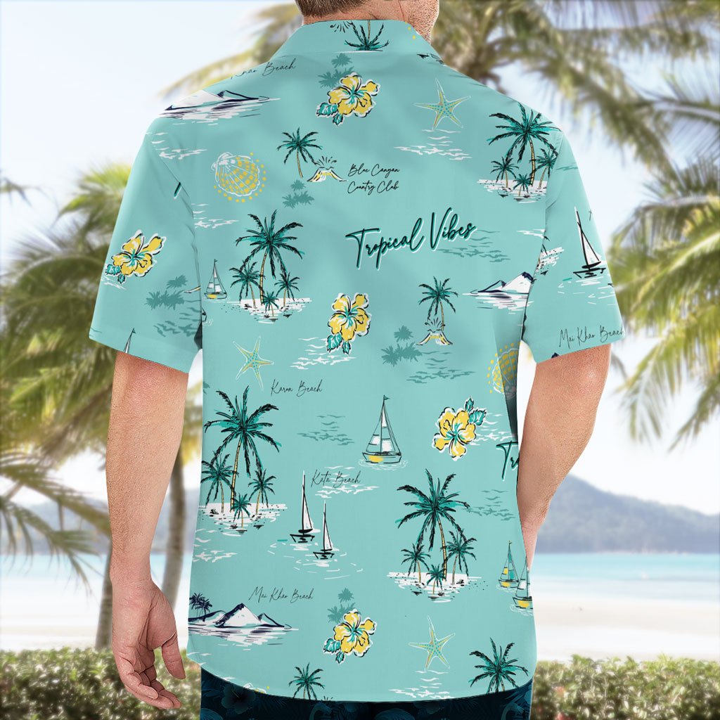 Blue Tropical Vibes Hawaiian Shirt – Ocean Breeze Pattern 6 Blue Tropical Vibes Hawaiian Shirt