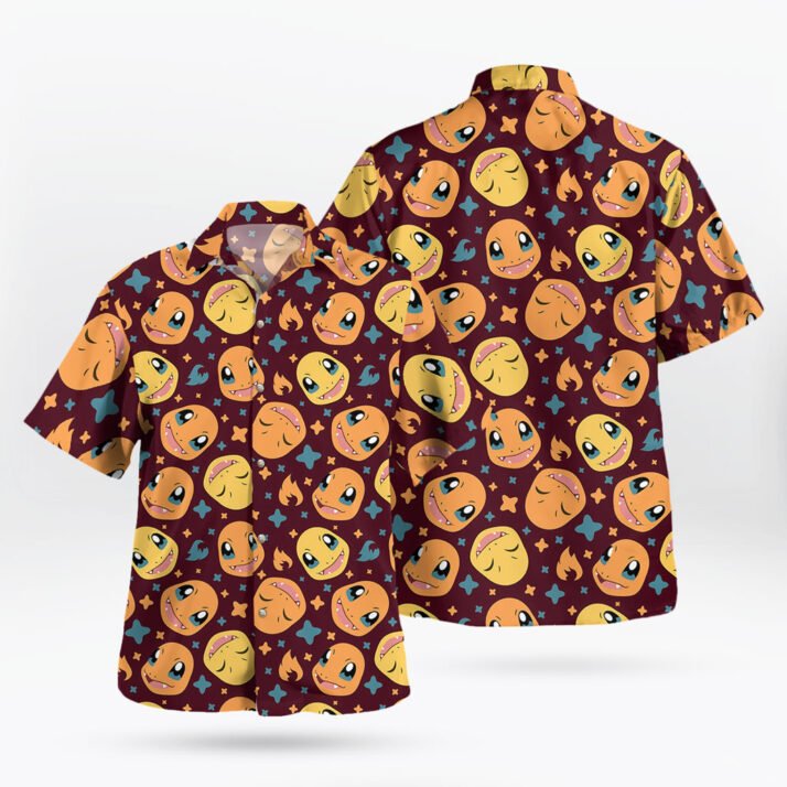 Charmander Hawaiian Shirt – Flame-Tail Tropical Vibes - Image 2