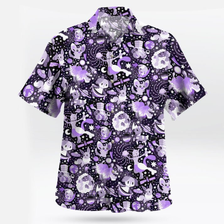 Cosmic Pokemon Hawaiian Shirt – Purple Galaxy Vibes