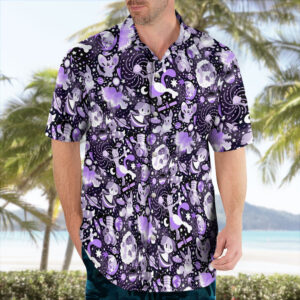 Cosmic Pokemon Hawaiian Shirt – Purple Galaxy Vibes