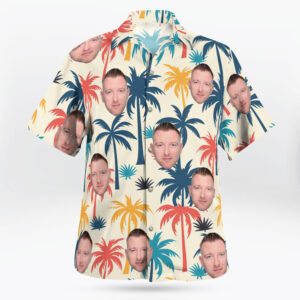 Custom Coconut Tree Hawaiian Shirt with Face – Personalized Tropical Aloha