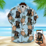 Custom Dog Face & Pineapple Hawaiian Shirt