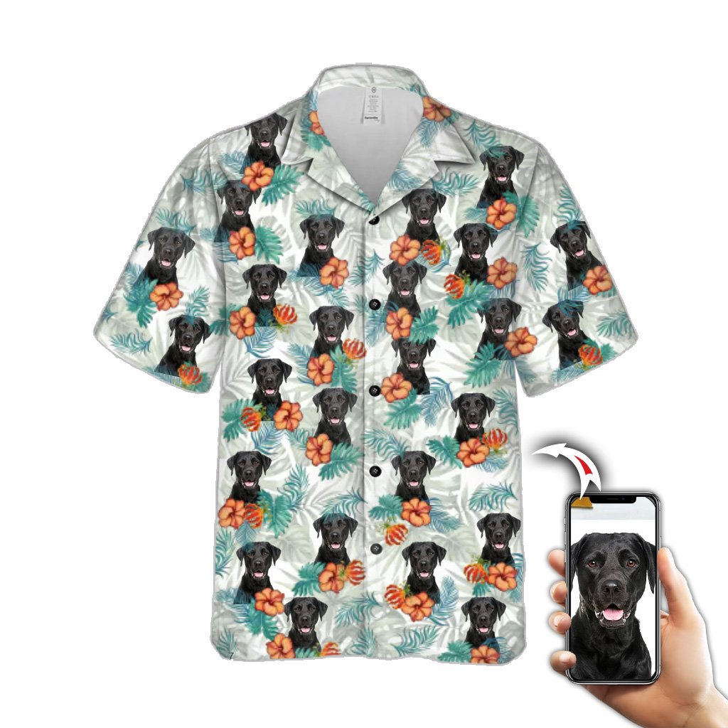 Custom Doge Face Hawaiian Shirt – Personalized Aloha Floral Shirt 3