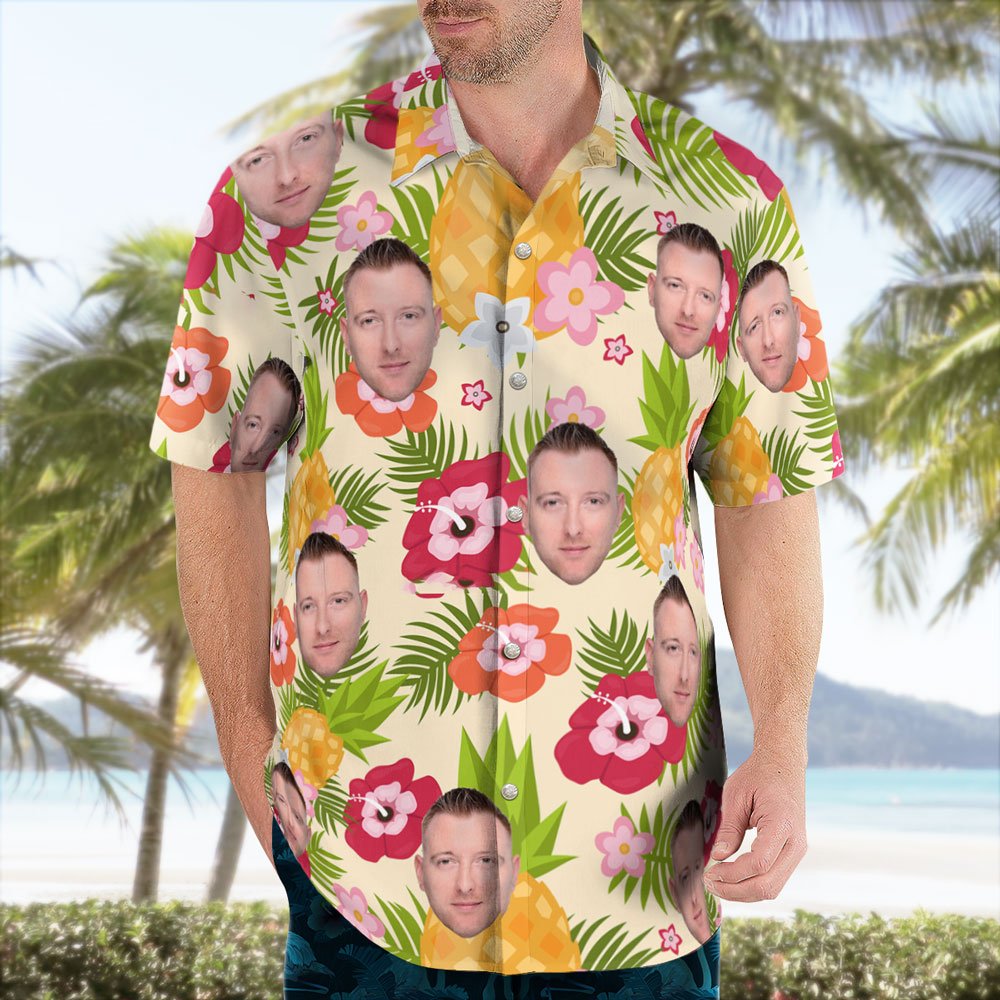 Custom Hawaiian pineapple flowers Shirt av