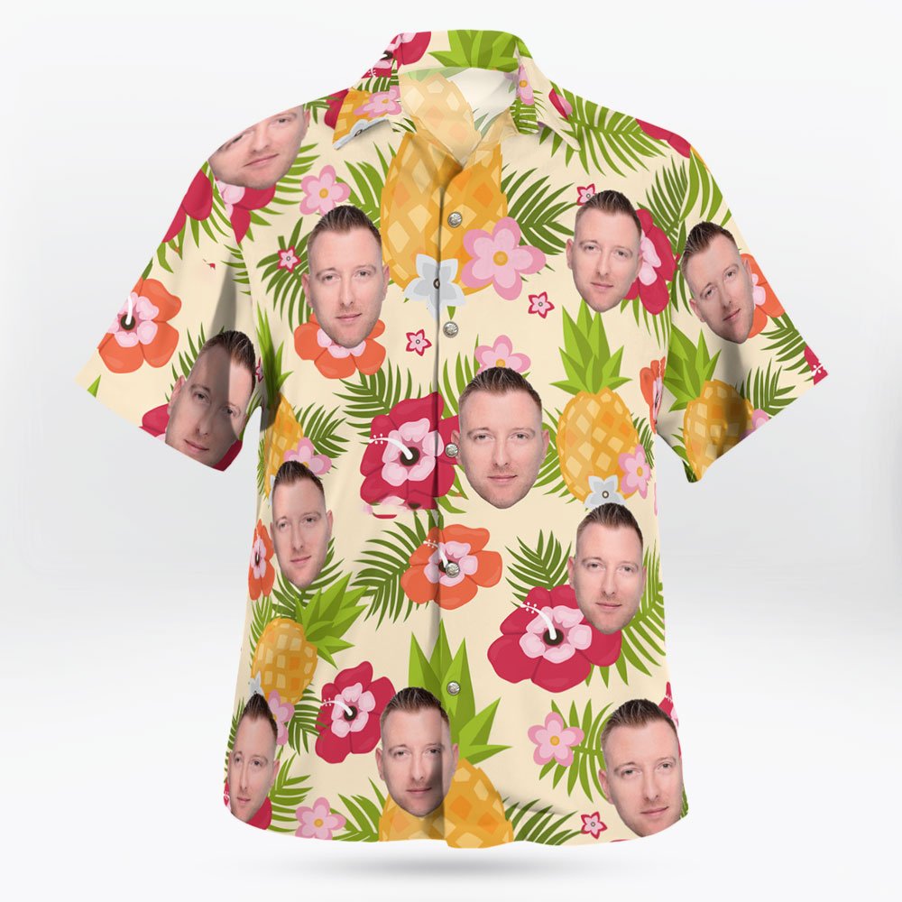 Custom Hawaiian pineapple flowers Shirt av2