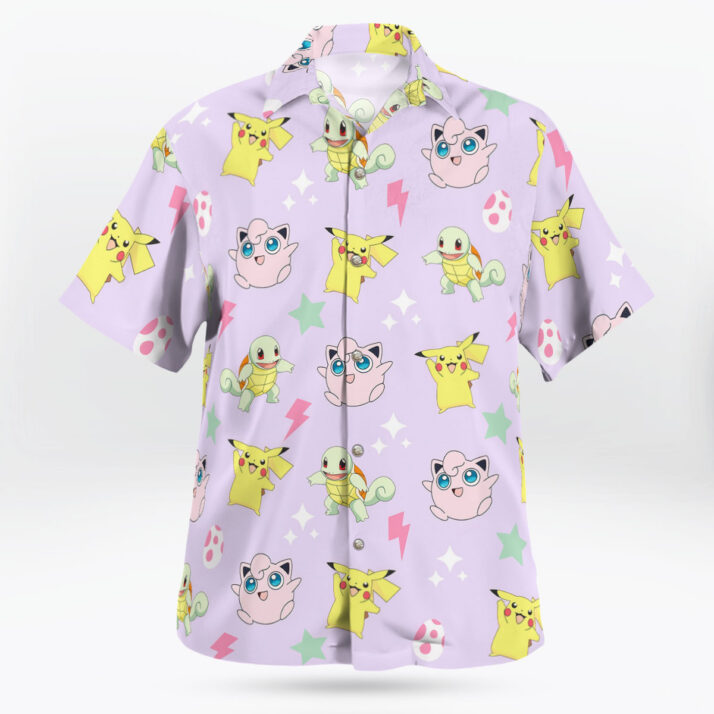 Cute Pokemon Button-Up Hawaiian Shirt