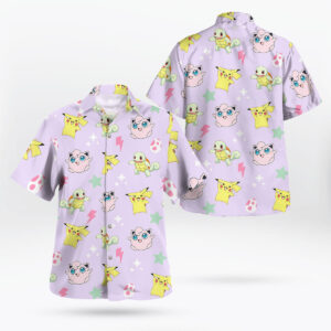 Cute Pokemon Button-Up Hawaiian Shirt