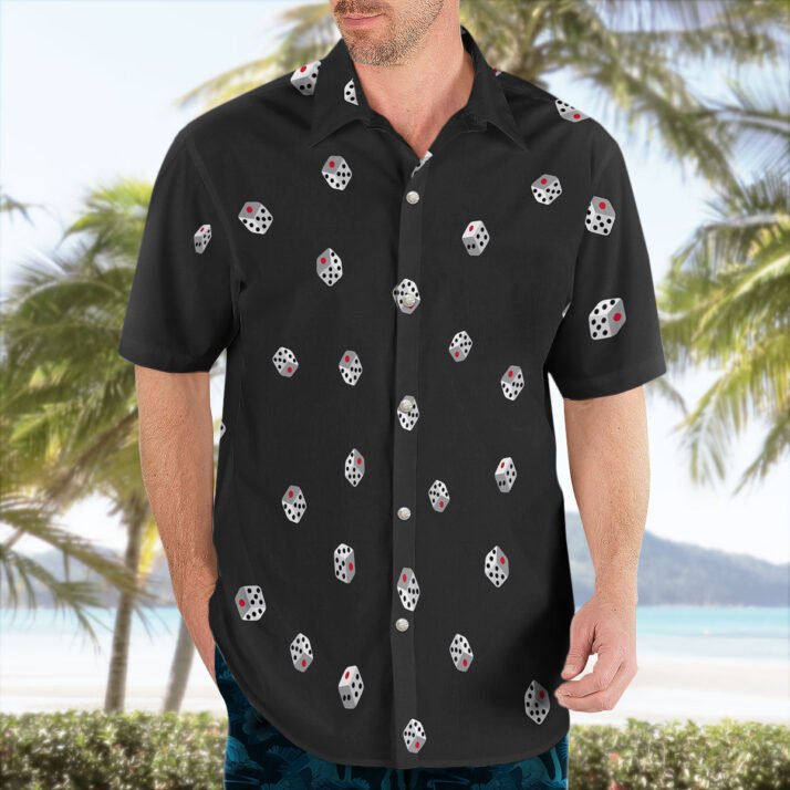 Dice Pattern Black Hawaiian Shirt
