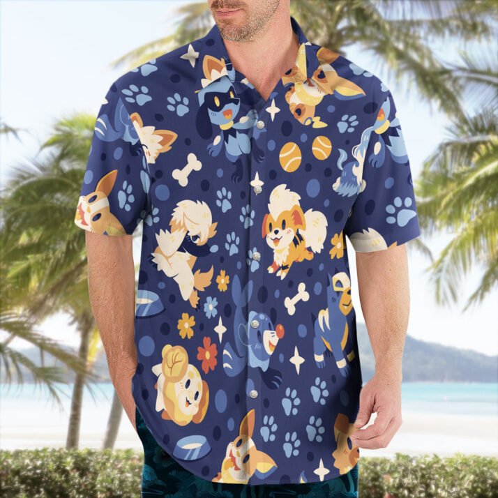 Dog Pokemon Hawaiian Shirt Tropical Style - Image 2