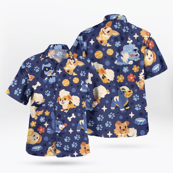 Dog Pokemon Hawaiian Shirt Tropical Style