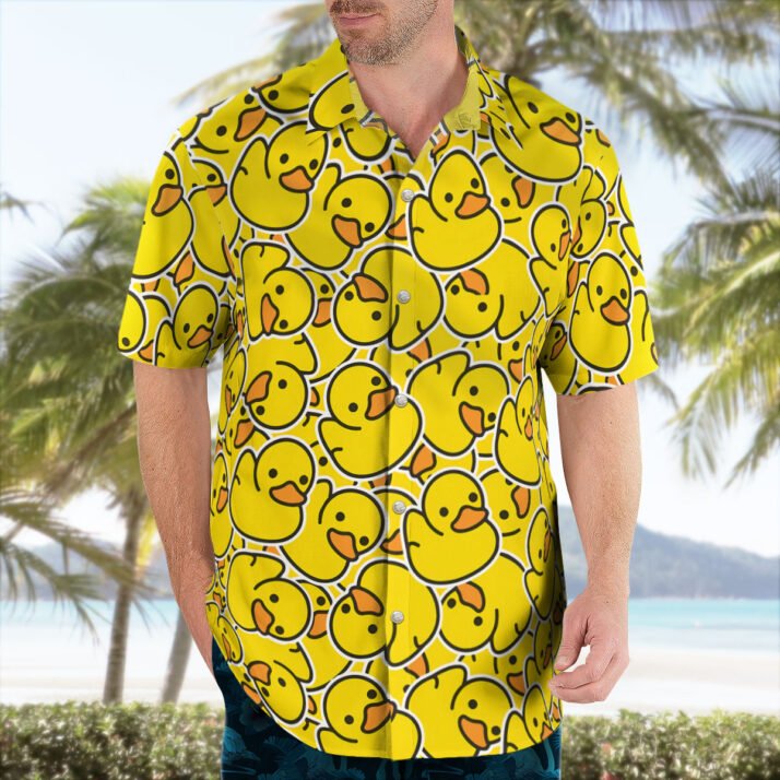 Funny Yellow Ducks Hawaiian Shirt – Cute Ducks Aloha Shirt - Image 3