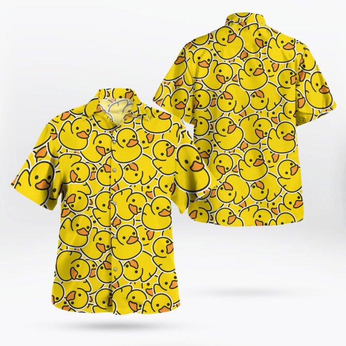 Funny Yellow Ducks Hawaiian Shirt – Cute Ducks Aloha Shirt - Image 2