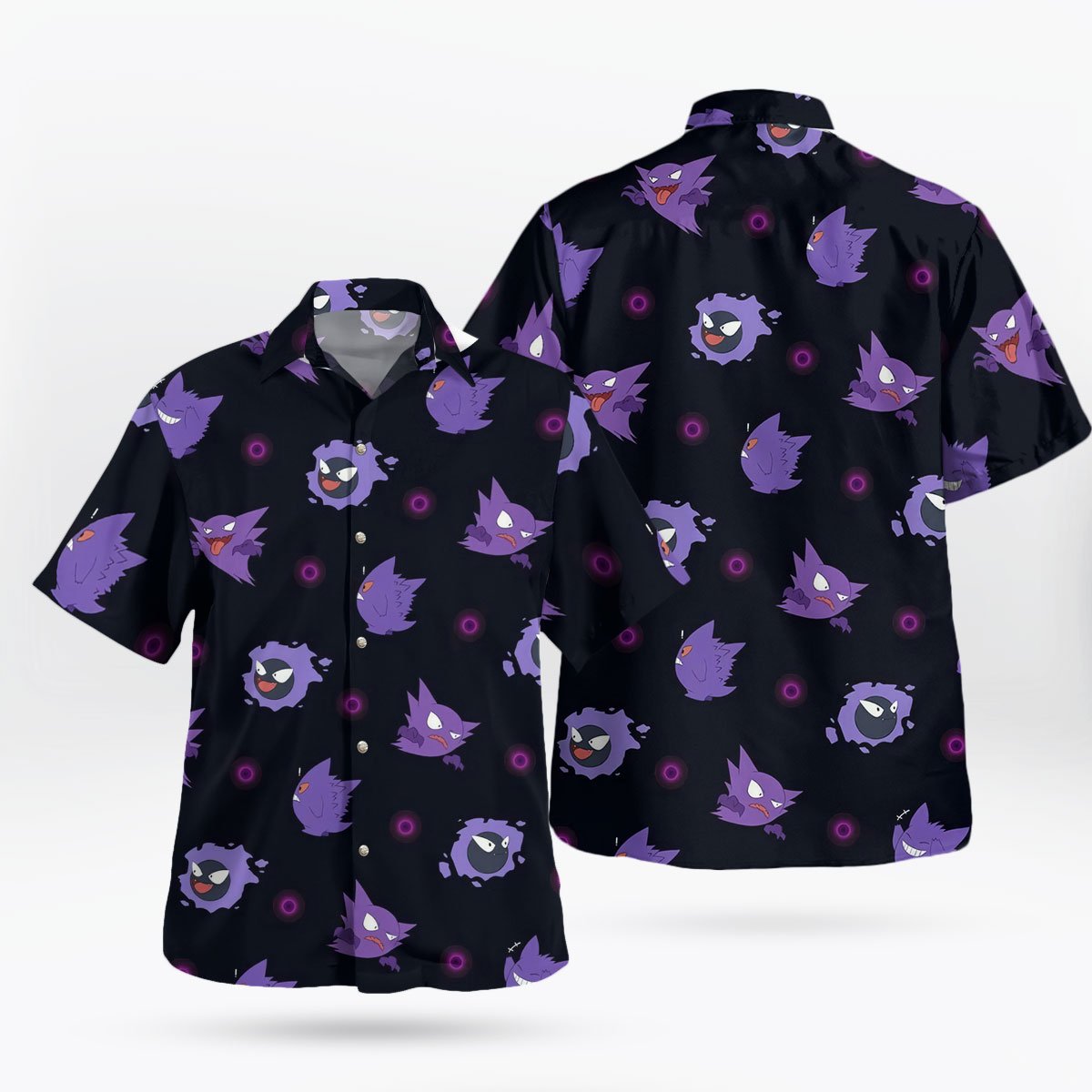 Gengar Evolution Hawaiian Shirt – Tropical Ghost Vibes 7 Gengar Evolution Hawaiian Shirt