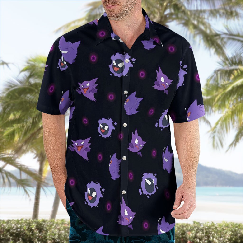 Gengar Evolution Hawaiian Shirt – Tropical Ghost Vibes 6 Gengar Evolution Hawaiian Shirt
