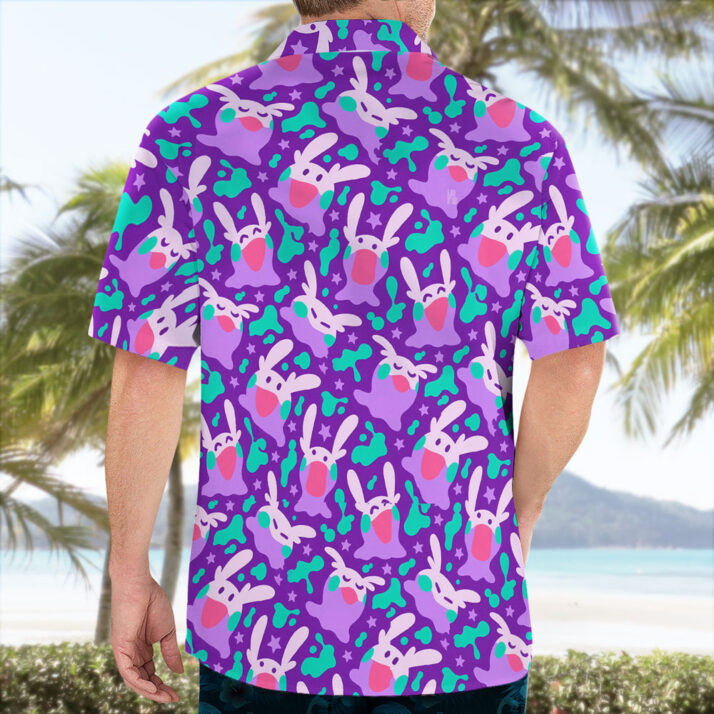 Goomy Pattern Hawaiian Shirt – Soft Dragon Vibes for Summer - Image 3