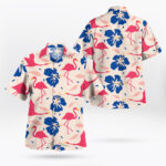 Hibiscus Flamingo Short Sleeve Shirt Camp Collar