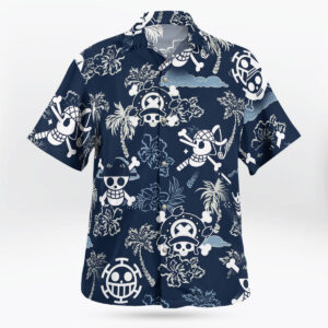 Jolly Roger Aloha Pattern Button Up Hawaiian Shirt