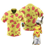 Law One Piece Film Red Collar Shirt