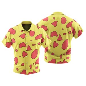 Law One Piece Film Red Collar Shirt