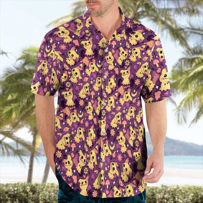 Mimikyu Hawaiian Shirt – Spooky-Cute Tropical Style - Image 2