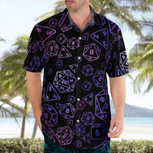 Minimal Dice Print Hawaiian Shirt – DND Gamer Summer Shirt 2