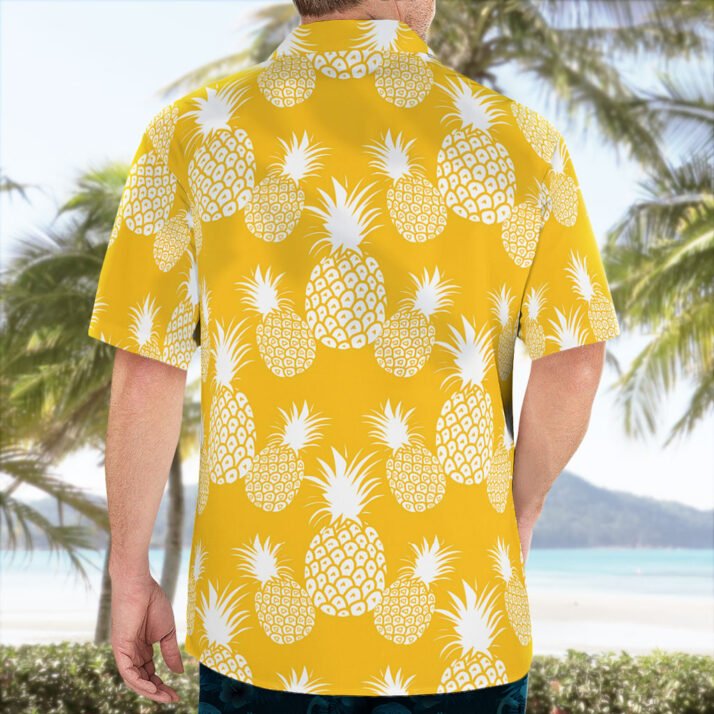 Minimalist Pineapple Hawaiian Shirt – Yellow Aloha Summer Style - Image 3