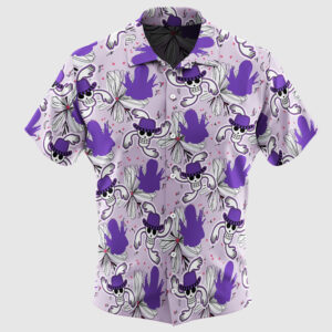 Nico Robin Jolly Roger Pattern Purple Resort Shirt
