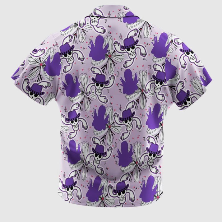 Nico Robin Jolly Roger Pattern Purple Resort Shirt