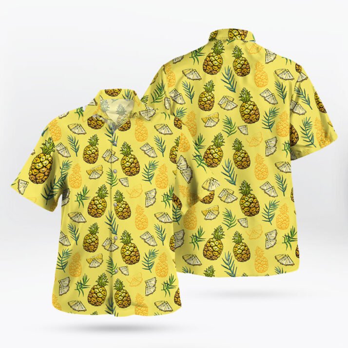 Pineapple Pattern Hawaiian Shirt – Yellow Tropical Vibes
