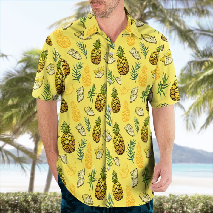 Pineapple Pattern Hawaiian Shirt – Yellow Tropical Vibes