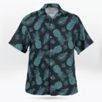 Pineapple and Leaf Hawaiian Shirt – Unisex Tropical Button-Up for Summer