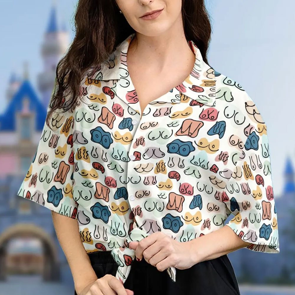 Printed Ladies Chest Hawaii Shirt women