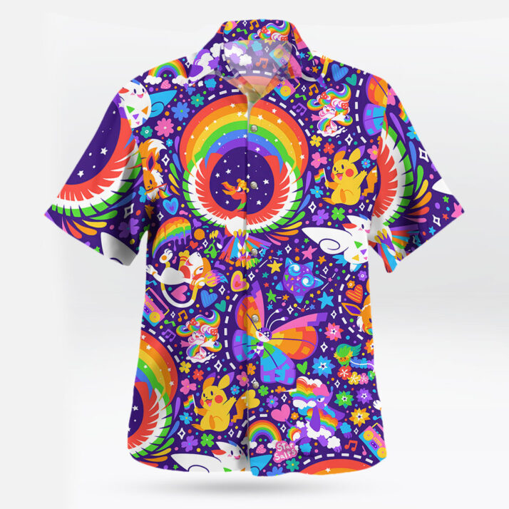 Rainbow Style Pokemon Hawaiian Shirt