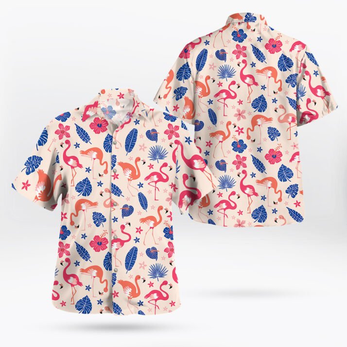 Regular Pink Flamingo Short Sleeve Shirt Vintage
