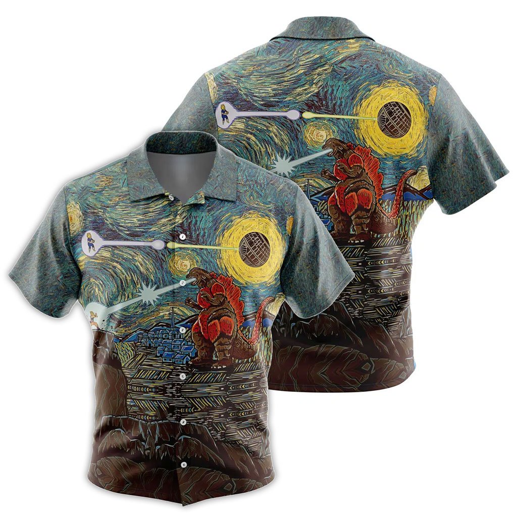 Saiyans vs Godzilla: Starry Showdown Hawaiian Shirt Best Aloha 6 Saiyans vs Godzilla Starry Showdown Hawaiian Shirt