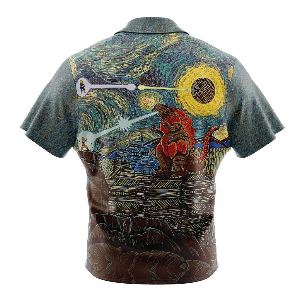 Saiyans vs Godzilla: Starry Showdown Hawaiian Shirt Best Aloha 7 Saiyans vs Godzilla Starry Showdown Hawaiian Shirt