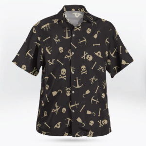 Skull Pirate Seamless Pattern Hawaiian Shirt