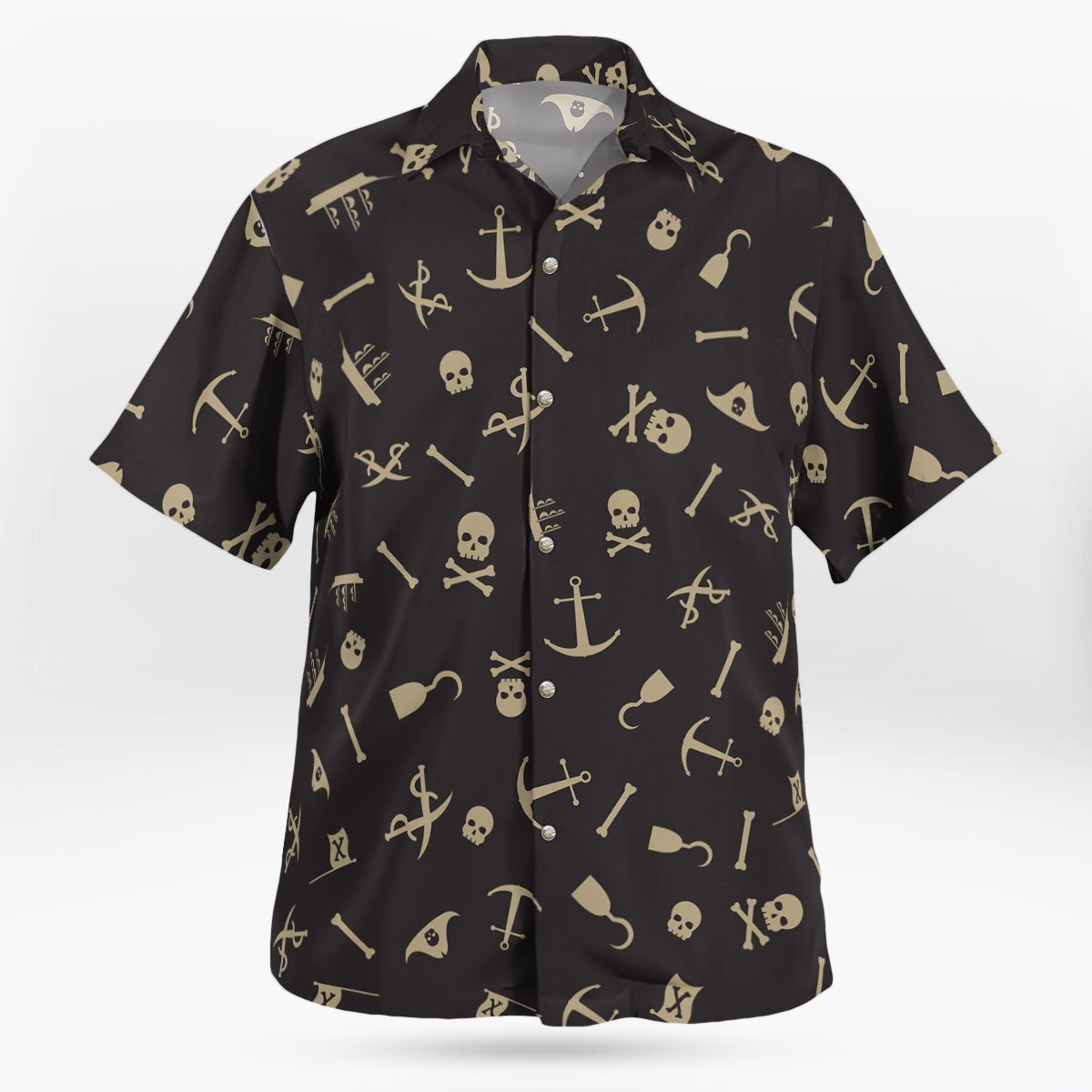 Skull Pirate Seamless Pattern Hawaiian Shirt 2