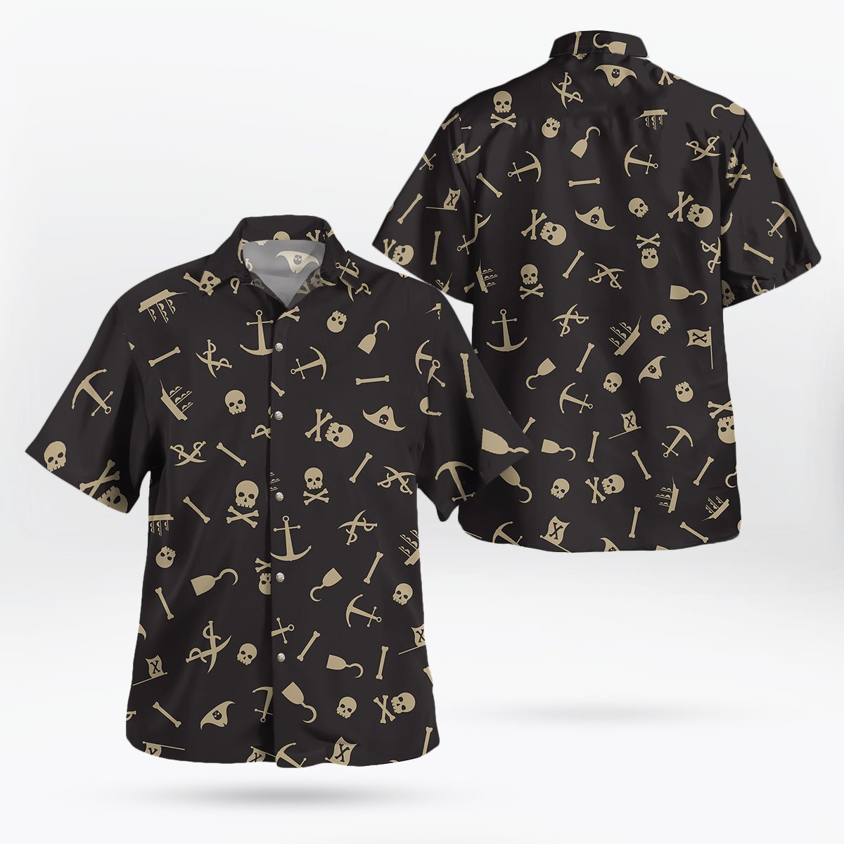 Skull Pirate Seamless Pattern Hawaiian Shirt