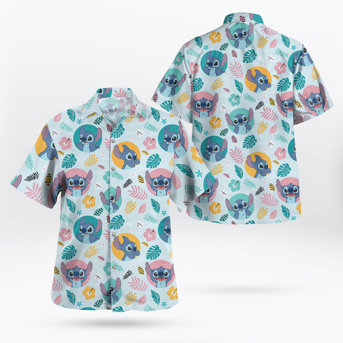 Stitch Hawaiian Shirt – Cute Tropical Aloha Shirt with Stitch Pattern 1